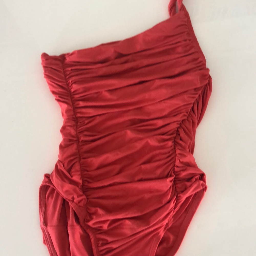 Carmen Marc Volvo coral 1 shoulder swimsuit 4 - Picture 4 of 5